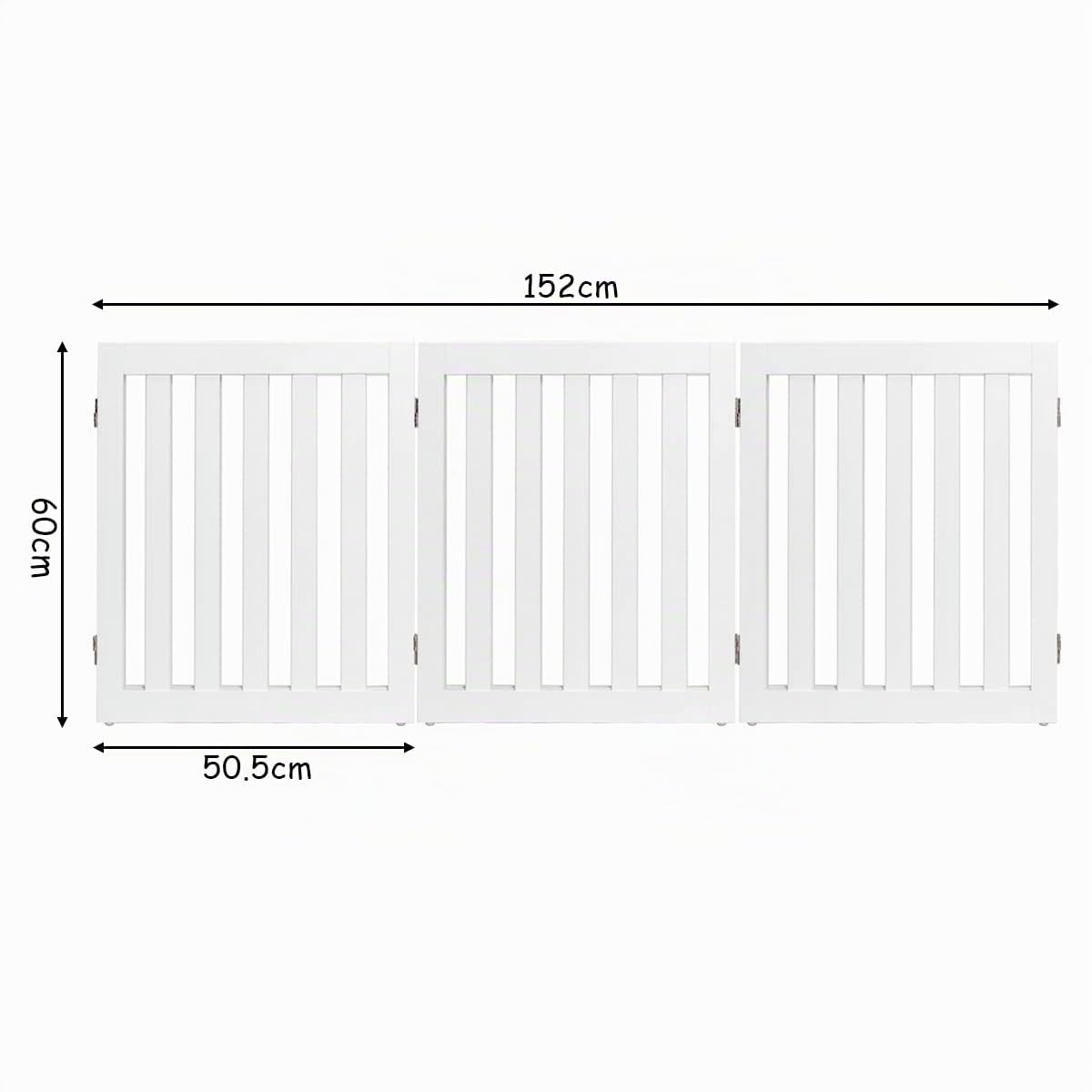 GOPLUS Barrière de Sécurité Pliable en MDF, 2/3/4/5/6 Barrière de Protection, Grille de Sécurité avec Coins Arrondis, pour Animaux Chiens Chats, Porte/Escalier (3 * 60x50cm, Blanc)