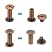 PATIKIL Chicago Screws, 50 Sets M5x14mm Carbon Steel Bronze Plating Cross Flat Female Screw Phillips Binding Post Screw Rivets for Leather Belt Scrapbook Photo Albums, Red Bronze