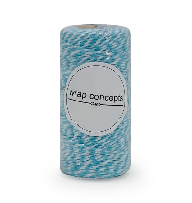 Wrap Concepts Bakers Twine 100 Yards Cotton Bakers Twine Perfect for Baking, Butchers, Crafts and Christmas Gift Wrapping (Blue)