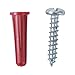 Gardner Bender AP4-K100 Plastic Conical Anchor Kit, 1/4 in. x 1 in., Red