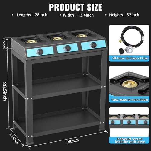 40000BTU Portable Propane Stove with Removable Leg and Auto Ignition