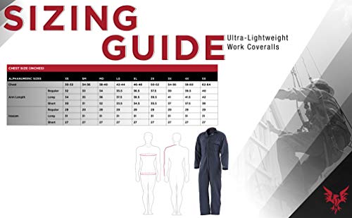 DRIFIRE 4.4 Flame Resistant Dual Hazard CAT2 Lightweight Coveralls, Size: LG Navy Blue