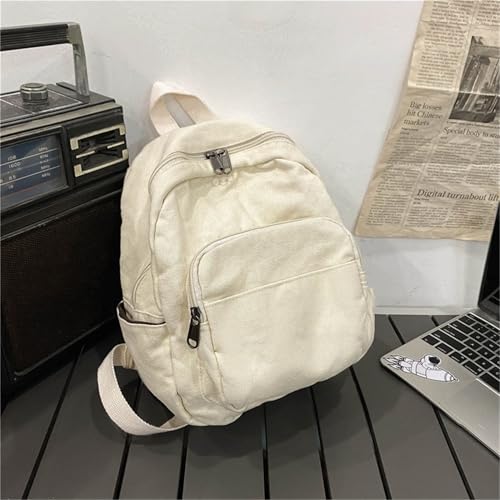 Image of MaxxCloud Vintage Denim Laptop Backpack Casual Canvas Daypack Handbag Purse Lightweight Rucksack Shoulder Bag