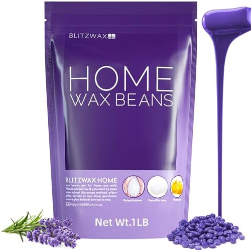 BLITZWAX Wax Beads for Hair Removal Lavender Hard Wax 1 lb Coarse Hair Body