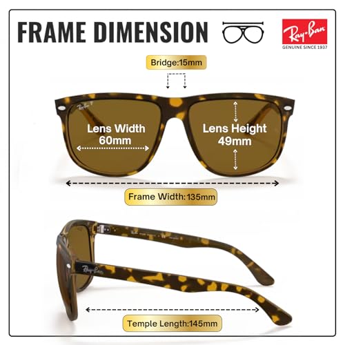 Image of Ray-Ban RB4147 BOYFRIEND Square Shaped Sunglasses for Men with Official RAYBAN Eyewear Kit