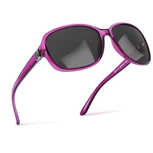 Image of SIPHEW Polarized Sunglasses for Women | Vintage Square Sunglasses w UV400 Protection | Womens Wraparound Shade