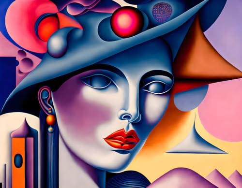 Peinture sur toile abstrait lady GerRit 58x90cm sans cadre salon