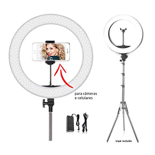 Iluminador LED Ring Light Antorium RL-14 35w com tripé 2 metros