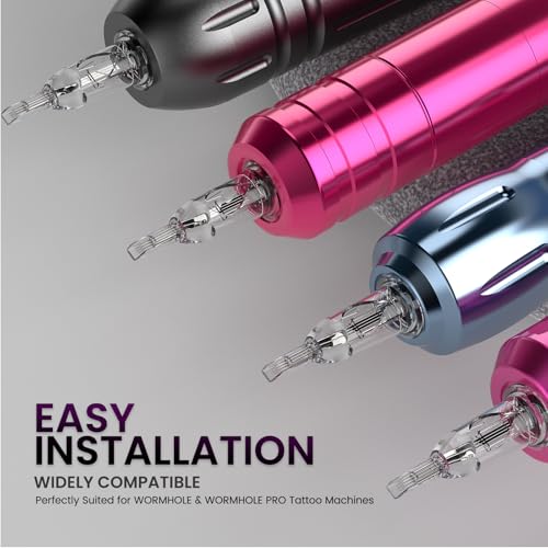 Image of Wormhole Tattoo Cartridge Needles 20PCS Disposable # 10 Round Magnum Tattoo Needle Compatible with Standard Tattoo Gun for Coloring on Curved Areas and Fine Filling for Small to Medium Areas (1015RM)