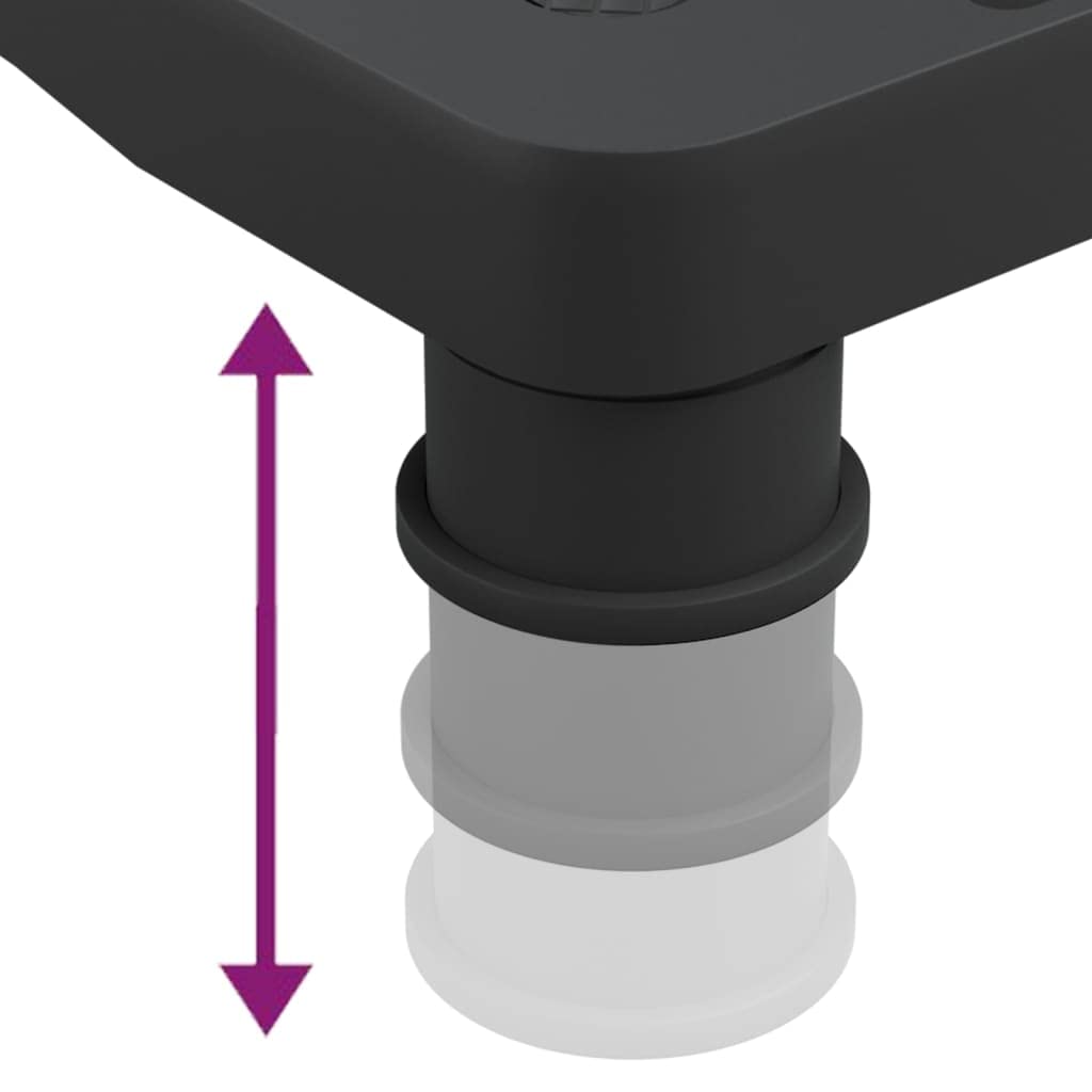 Supporto per monitor nero in polistirene HIPS resistente agli urti, 33,5 x 34 x 10,5 cm, regolabile in altezza, con spazio per tastiera e dispositivi multimediali, supporto ergonomico da
