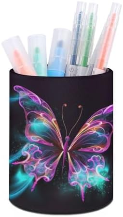 Neon Butterfly Round Pen Holder Desk Organizer for Office Home image 5