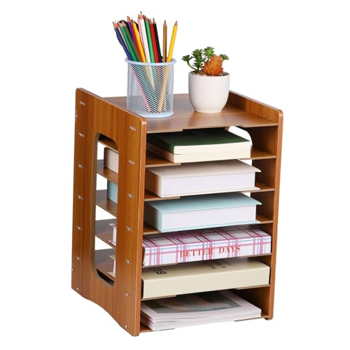 Organiseur de dossiers bois à niveaux pour rangement bureau