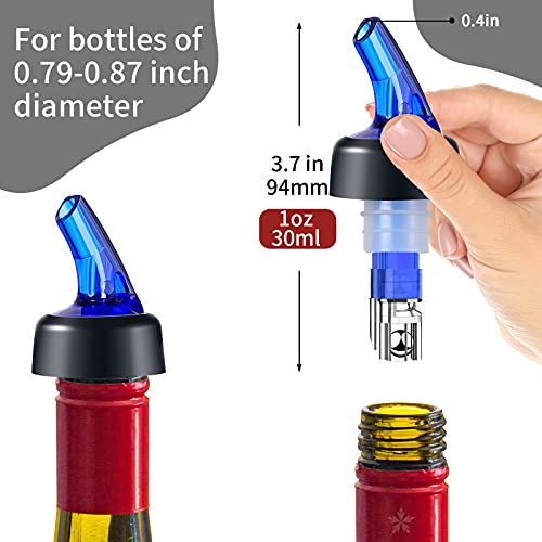 Liquor Bottle Pourers 1Oz Set Of 12 Measured Bottle Spirits Alcohol Pourers Automatic Measuring Wine Spouts Drink Liquor Pourers Measure Pourer For Cocktail Home Bar (4 Clear 4 Green 4 Blue ) #TOP3