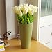Bringsine Premium Artificial Flowers Real Touch Mini PU Tulips Bouquet Artificial Plants for Wedding Room Home Hotel Party Event Christmas Decor Multi Colors Available (10pcs, Cream white)