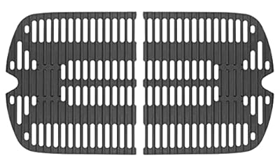 Cast Iron Cooking Grates for Weber Traveler Portable 9010001 9020001 9030001 9013001 Grills, Grill Grate Replacement Parts for Weber Traveler Portable Gas Grill Stealth Edition, 2 Pack