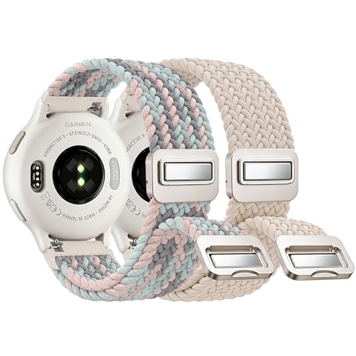 2�{�p�b�N �ґg���C�i�C�����o���h Garmin Vivoactive 5/6/3 Forerunner 165/245/55�ɑΉ� 20mm �\�t�g�i�C�����\�����[�v���C�X�|�[�c�X�g���b�v Venu 2 Plus/Venu Sq/Sq 2�p ���f�B�[�X 