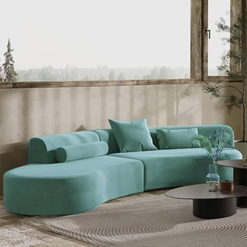 Image of Rosewood ! 2+2=4 Seater Classic Modern Living Room Interior Curved Style Chesterfiled Sofa Lounger 2-Pieces Style Sofa for Living Room, Office, and Hallway Colour (Sky Blue)
