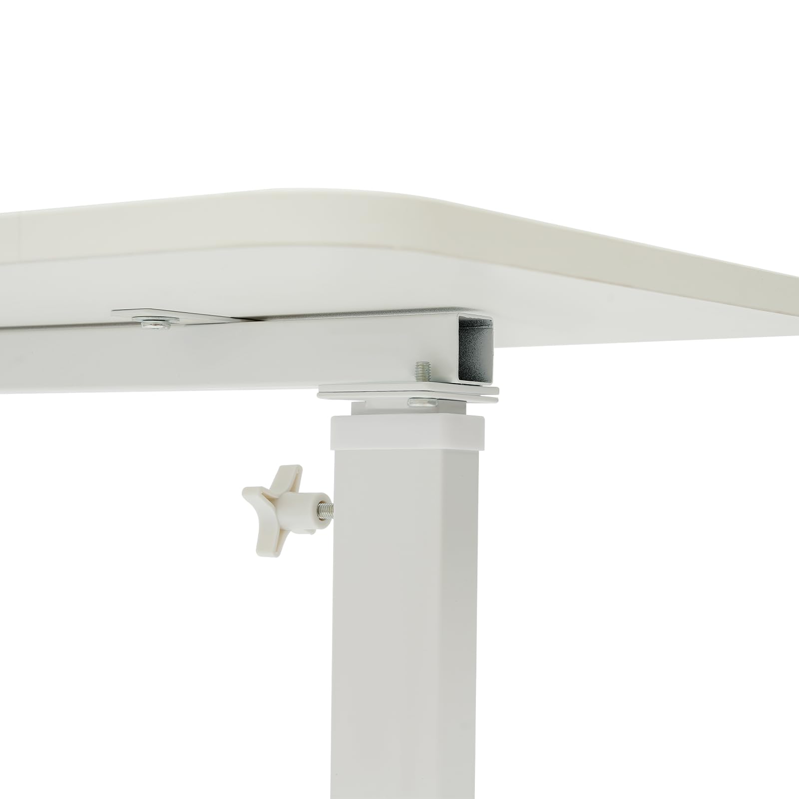 Table de chevet à roulettes réglable en hauteur pour lit, hôpital, bureau à domicile, 60 x 40 cm, blanche