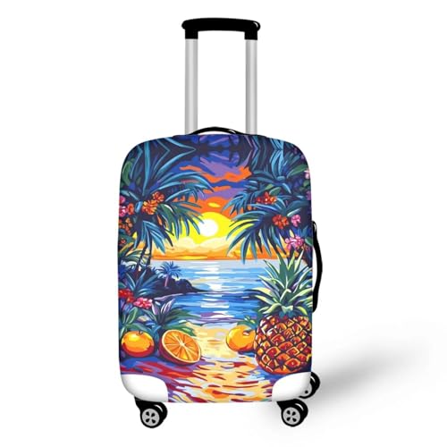 Cozeyat Sunset Tropical Palm Tree Luggage Covers for Suitcase Fashionable Luggage Cover Protector Elastic Washable & Stretchable Suitcase Covers for Luggage Anti-Scratch Fits 18-32 Inch Luggage