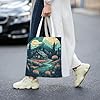 MXZERFKGLA Tote Bag Reusable Shopping Bags Cabin in the Forest Tote Bag Grocery Bags Casual Shoulder Handbag #1