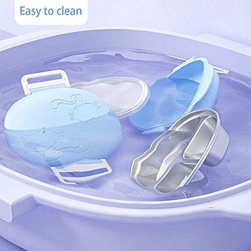 Stainless Steel Lunch Box For Toddlers Boys-Thermal Leakproof Bento Box 3-Compartment Double-Deck Ideal Portion Sizes For Ages 1 To 3, Pre-School Daycare Lunches And Kids Snack Container（Blue） #TOP6