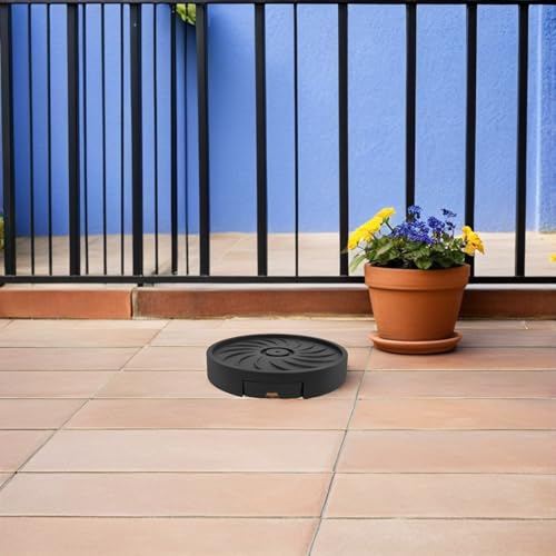 Plateau rond mobile pour pot de fleurs avec tiroir intégré d'eau - 8