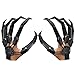 Tianbi Doigts articulés pour Halloween, gants d'extension d'Halloween, gants de doigt squelette, jouet d'horreur, accessoire de cosplay pour fête costumée