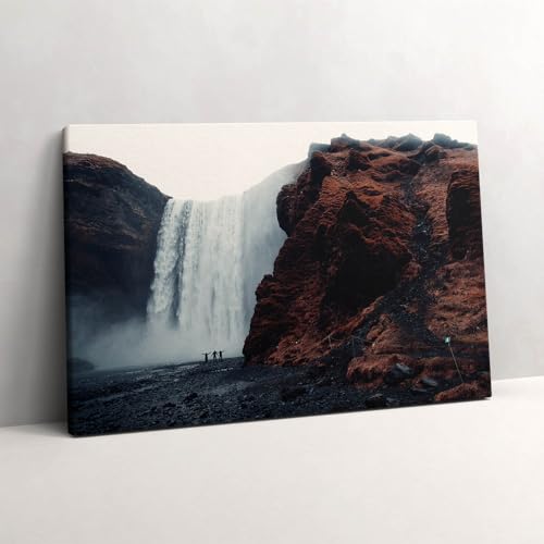 Peinture sur toile cascade d'Islande Wallfluent tableau photo déco 60x40cm