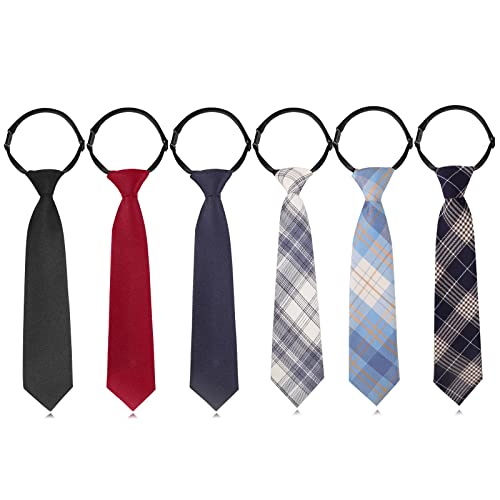 Geyoga 6 Pcs Boy's Necktie Pre Tied Adjustable Ties For Wedding Graduation School Uniforms, Mixed Colors(Classic Style) #TOP28