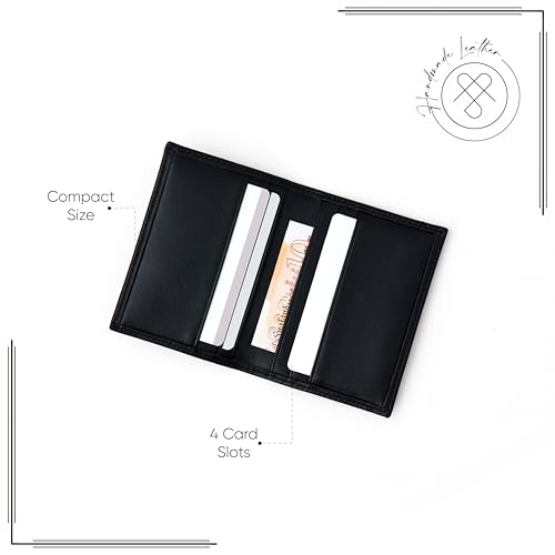 Minimalist Slim Wallet for Men, Business Credit Card Holder, RFID Blocking Front Pocket Design, Handcrafted Full Grain Cowhide Leather, Gift Box & Pouch, Black2