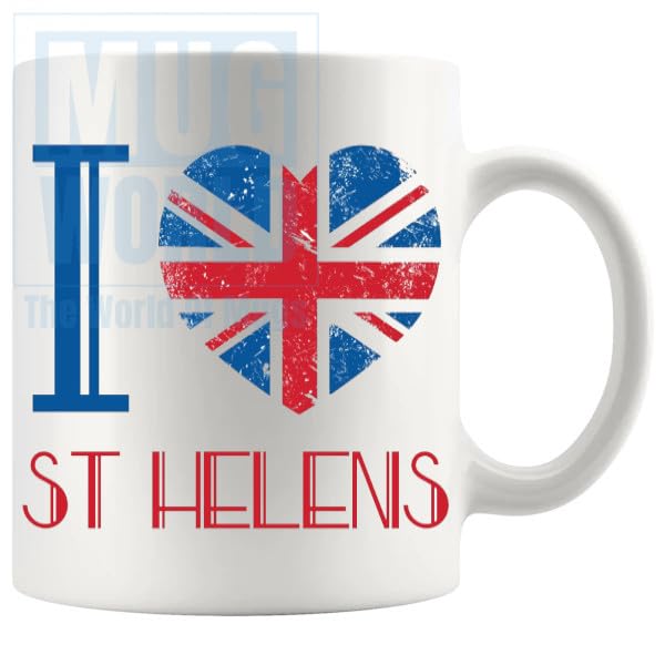 I Love St Helens Mug British Towns, British Gifts, Britain, Favourite Places, UK