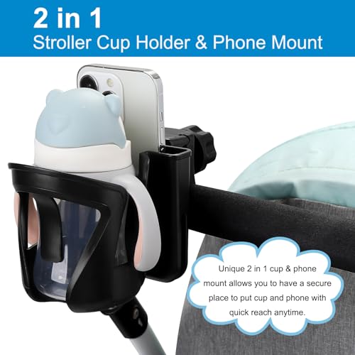 Image of Accmor Walker Cup Holder with Phone Holder, Wheelchair Cup Holder, Cup Phone Holder for Walker, Wheelchair, Rollator, Mobility Scooter