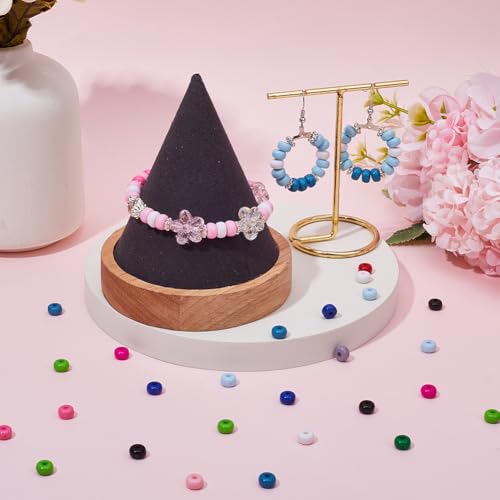 SOFPLATE 600Pcs 7 mm Lentil Beads Bulk Abacus Beads 12 Colors Pink Black Flat Round Acrylic Rondelle Disc Spacer Bead for Bracelets Beading Pens Charms Necklaces Earrings Jewelry Making DIY Crafts - Image 4