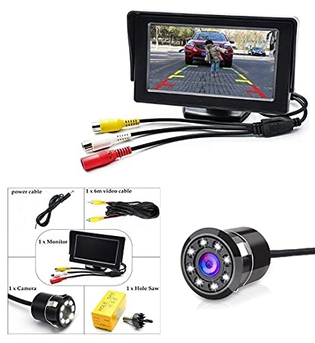 Image of Combo 4.3 Dashboard TFT LCD Screen Rear View Monitor with 8 LED Night Vision Car Reverse Camera for Ford Figo