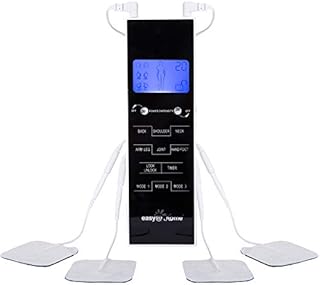 Easy@Home Deluxe TENS Handheld Electronic Pulse Massager Unit with Backlit LCD Display