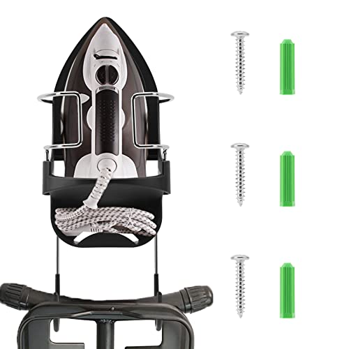 Support de Planche à Repasser, Support Mural pour Planche à Repasser, Cintre pour Planche à Repasser avec Crochets Amovibles, Support pour Fer à Repasser, Matériau PBT Résistant à la Chaleur, Noir