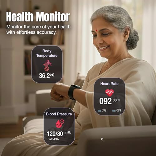 Image of sekyo Secura 4G Elder Smartwatch for Safety | SOS Button, GPS Tracking | Health Monitoring, Heart Rate, Steps, Calories | Whatsapp & Video Calling | Medication Reminders Control App