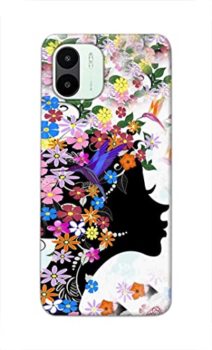 Image of Printed Hard Back Cover Case for Mi Redmi A1 2022 Back Cover (Floral Hairstyle Girl) -1803