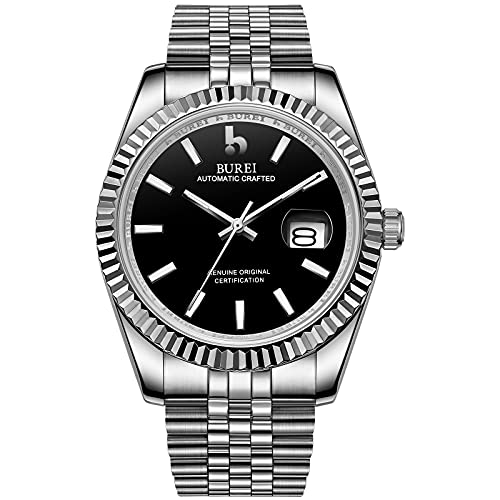 BUREI Automatische Mechanische Uhr Herren Luxus Business Wasserdicht Edelstahl Herrenuhr