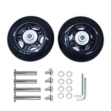 YongXuan 静音シリーズキャスター 車輪用交換タイヤキット スーツケース, ショッピングカート, キャリーバッグ タイヤどの車輪補修用 キャスター取替え DIY 修理 交換 (75×6×24 mm-35,40 mm) ゴム ブラック