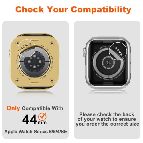 Funda Apple Watch Serie 6 5 4 SE 44mm Metálica Oro Protector Integral de Reloj 3