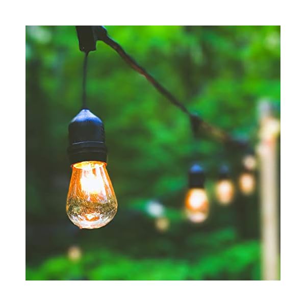 SALCAR 15m Außen LED Lichterkette Garten, 15 x E27 LED Glühbirnen IP65, S14 Deko Lampe Wasserdicht Dekolampe für Haus… – Bild 3