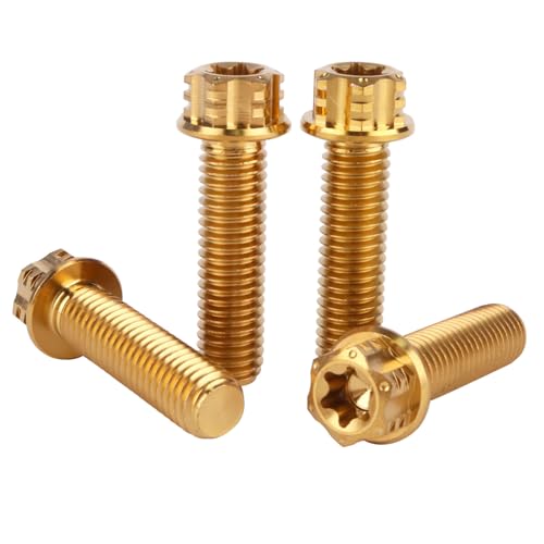 Image of 4Pcs Titanium Bolt Flange Torx Head M8 M10 x 20 25 30mm Screw Bolt for Motorcycle Car Modifications (Gold, M8x30mm)