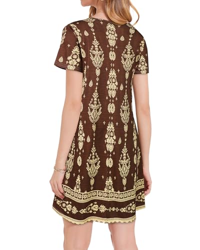 Image of JOLIGAL Summer Dresses for Women Casual Short Sleeve Sundress Scoop Neck Beach T Shirt Dress with Pockets 2026