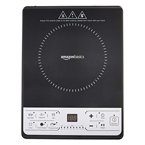 AmazonBasics Induction Cooktop 1600 Watt (Black) Shop Ready