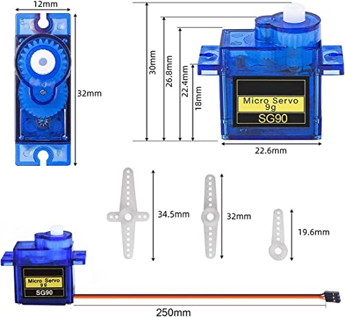Image of REES52 10x Pcs SG90 Micro Servo Motor 9G RC Robot Helicopter Airplane Boat Controls