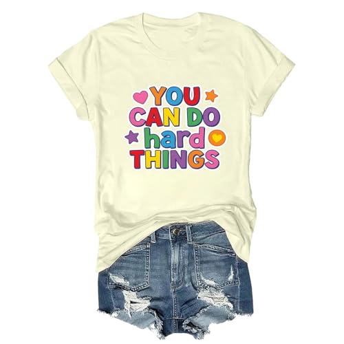 Pirsfuk You Can Do Hard Things Shirt Teacher Motivational T-Shirt