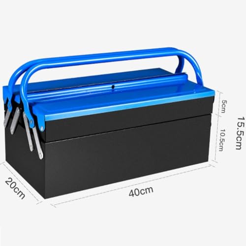 Boîte à outils en métal durable avec poignées cantilever renforcées