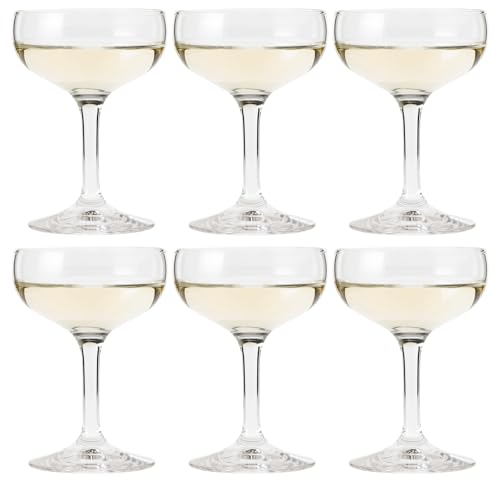 Toyo Sasaki Glass 32834HS Champagne Glass, 5.1 fl oz (150 ml), Lara, Made in Japan, Dishwasher Safe, Shatter-Resistant, Set of 6