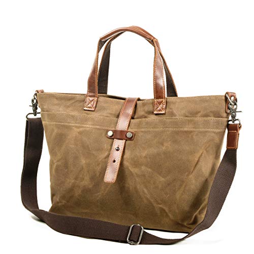 Image of Tote Bag For Women Large Leather Canvas Work Shoulder Bag And Foldable Travel Purse Satchel Bags With Strap